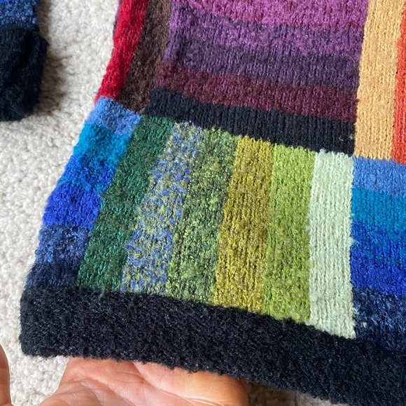 Vintage Thrifted Rainbow Patchwork Button-Up Cardigan - Picture 3 of 15